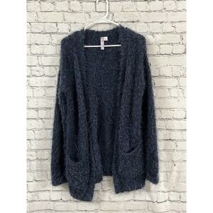 Alya‎ Women's Knit Cardigan Open Front Dark Blue Small
